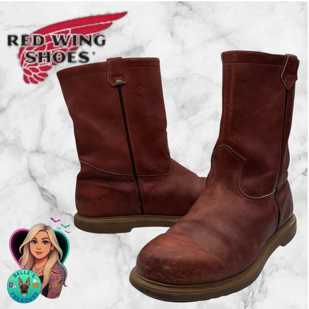 Red‎ Wing Irish Setter 866 Pecos Pull On Boots Men's 12D Red Leather Super Sole